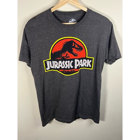 Jurassic Park T-Rex Logo Gray Shirt - Picture 1 of 5